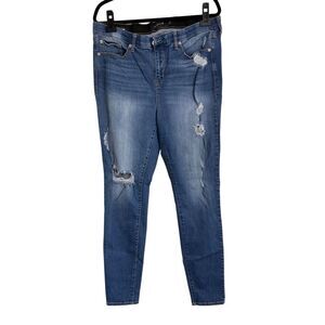 Torrid Jeans Womens Size 18XT Blue Denim Sky High Skinny Premium Distressed